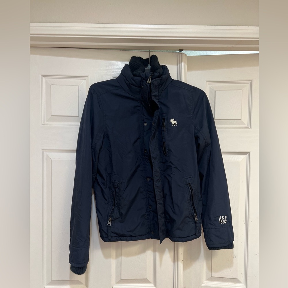 Abercrombie & Fitch Men Size Medium Blue Lined Jacket Outdoor Chore Gorp Grunge